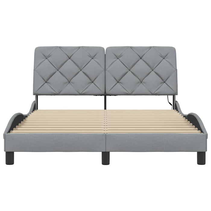 Cadru de pat cu LED fără saltea Gri deschis 140x200 cm Material - WALTI WALTI