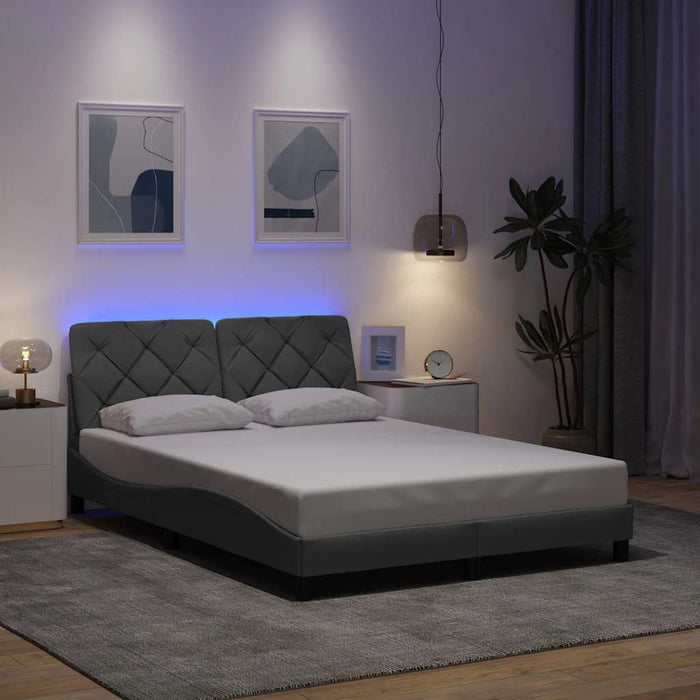 Cadru de pat cu LED fără saltea Gri deschis 140x200 cm Material - WALTI WALTI