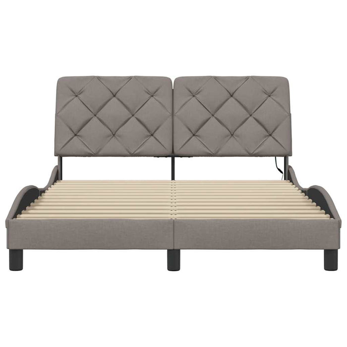 Cadru de pat cu LED fără saltea Taupe 140x200 cm Material - WALTI WALTI