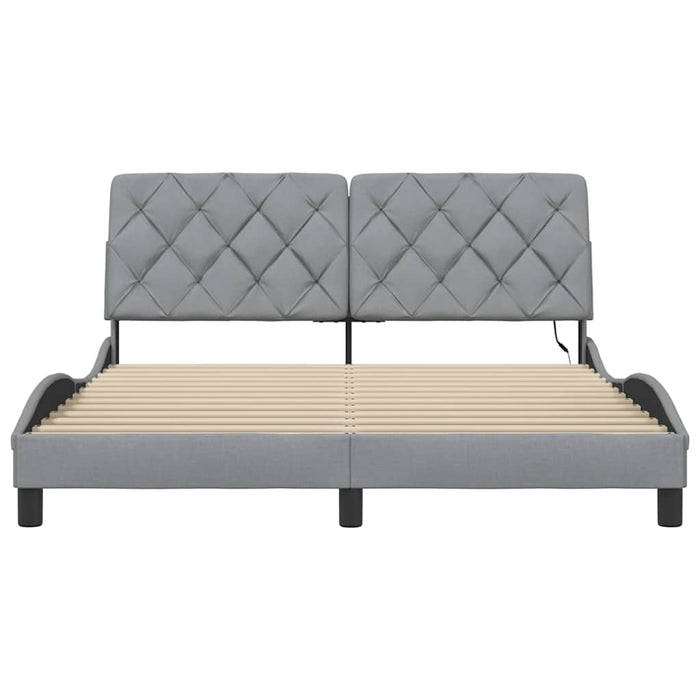 Cadru de pat cu LED fără saltea Gri deschis 160x200 cm Material - WALTI WALTI