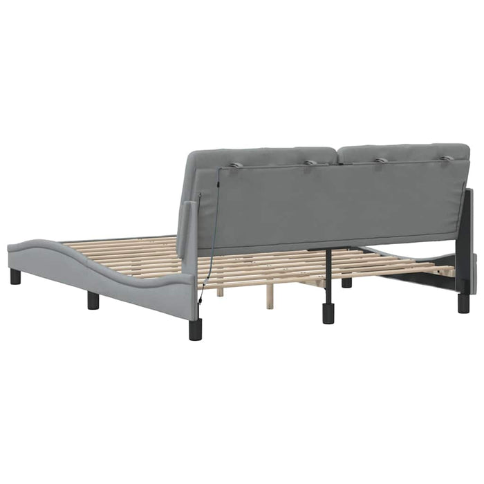 Cadru de pat cu LED fără saltea Gri deschis 160x200 cm Material - WALTI WALTI