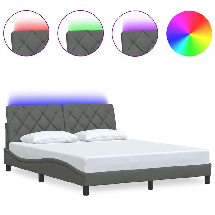 Cadru de pat cu LED fără saltea Gri închis 160x200 cm Material - WALTI WALTI