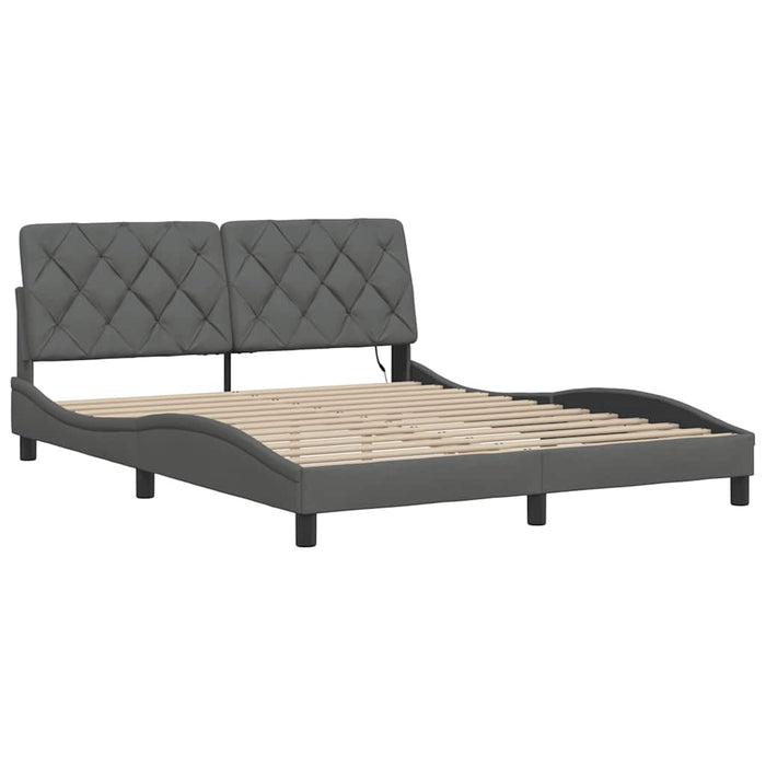 Cadru de pat cu LED fără saltea Gri închis 160x200 cm Material - WALTI WALTI