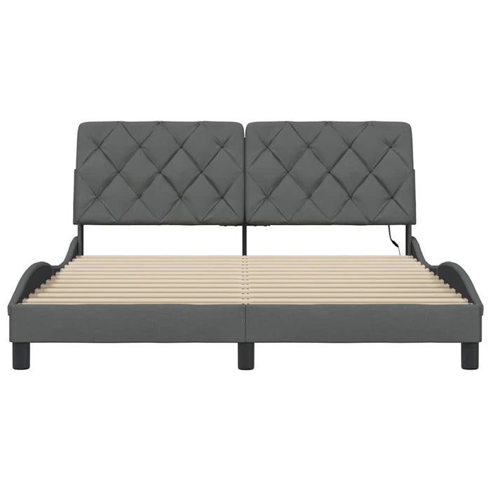 Cadru de pat cu LED fără saltea Gri închis 160x200 cm Material - WALTI WALTI