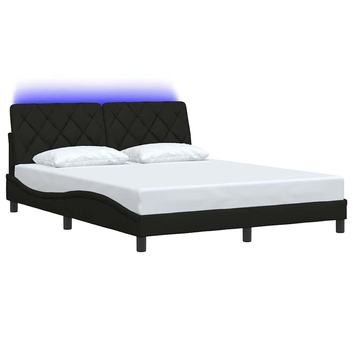 Cadru de pat cu LED fără saltea Negru 160x200 cm Material WALTI