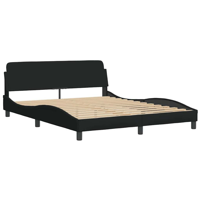 Cadru de pat cu LED fără saltea Negru 160x200 cm Material WALTI