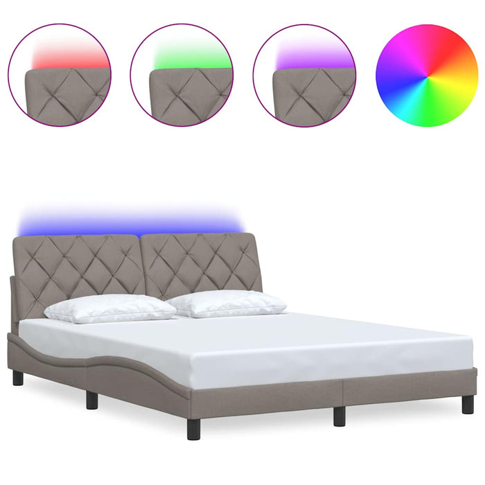 Cadru de pat cu LED fără saltea Taupe 160x200 cm Material WALTI