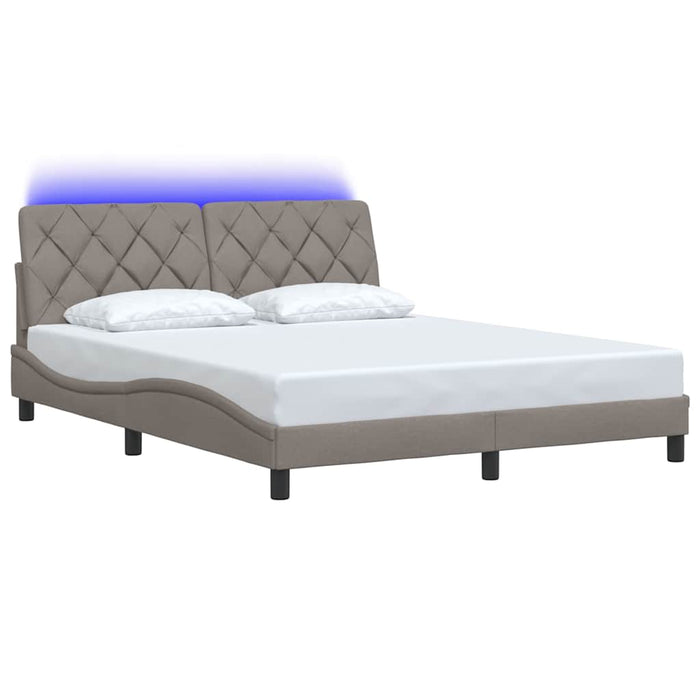 Cadru de pat cu LED fără saltea Taupe 160x200 cm Material WALTI