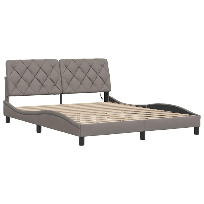 Cadru de pat cu LED fără saltea Taupe 160x200 cm Material WALTI