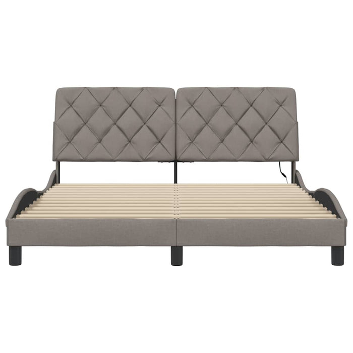 Cadru de pat cu LED fără saltea Taupe 160x200 cm Material WALTI