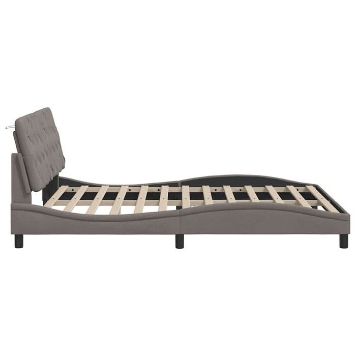 Cadru de pat cu LED fără saltea Taupe 160x200 cm Material WALTI