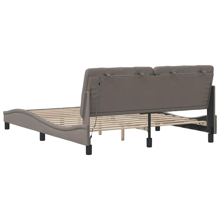 Cadru de pat cu LED fără saltea Taupe 160x200 cm Material WALTI