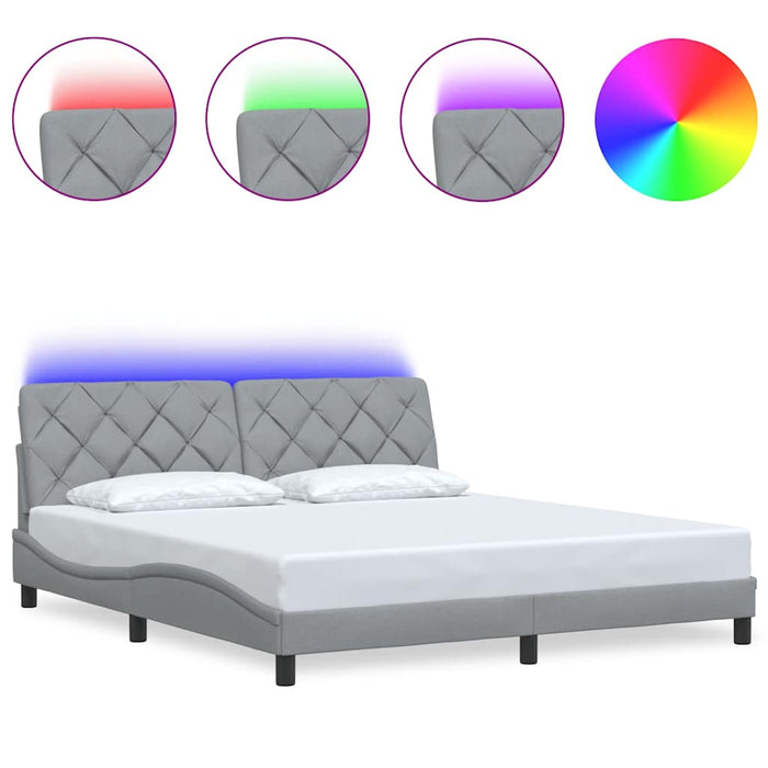 Cadru de pat cu LED fără saltea Gri deschis 180x200 cm Material - WALTI WALTI