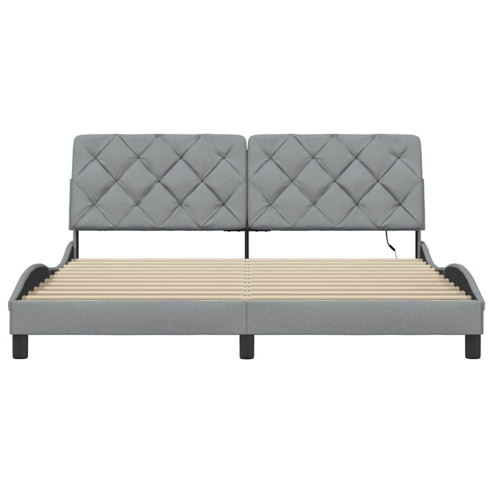 Cadru de pat cu LED fără saltea Gri deschis 180x200 cm Material - WALTI WALTI