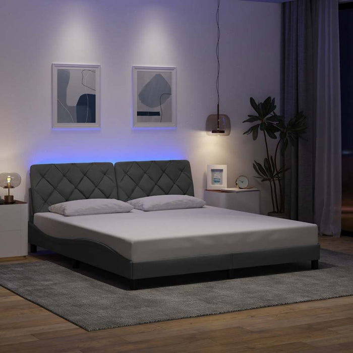 Cadru de pat cu LED fără saltea Gri deschis 180x200 cm Material - WALTI WALTI