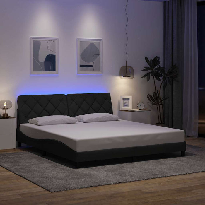 Cadru de pat cu LED fără saltea Gri închis 180x200 cm Material - WALTI WALTI