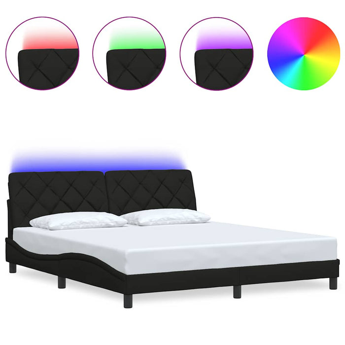 Cadru de pat cu LED fără saltea Negru 180x200 cm Material - WALTI WALTI