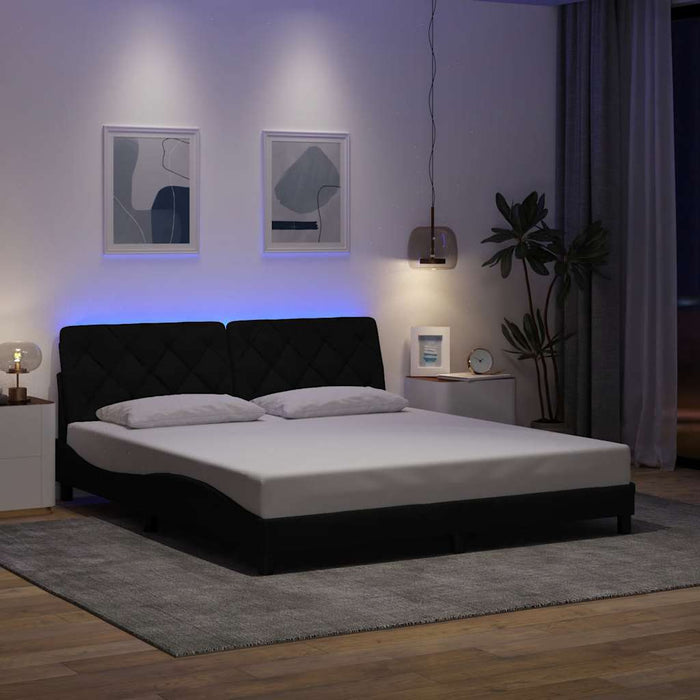 Cadru de pat cu LED fără saltea Negru 180x200 cm Material - WALTI WALTI