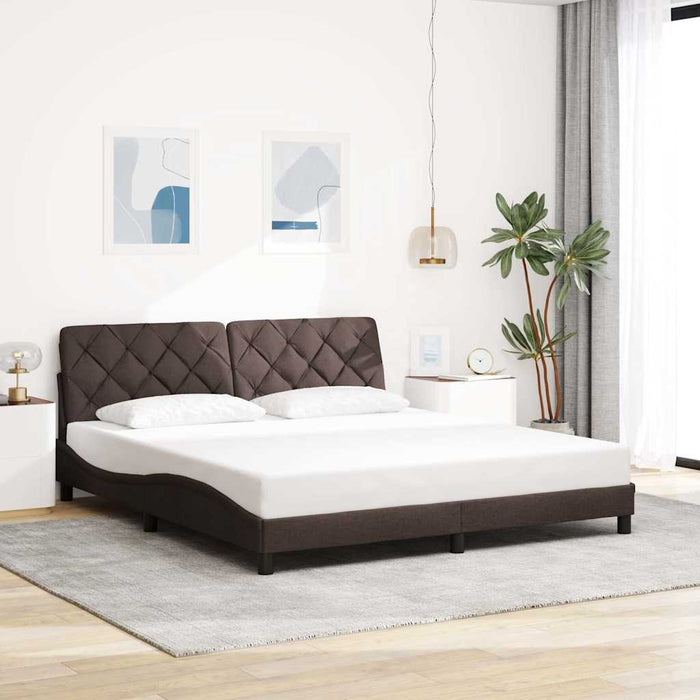 Cadru de pat cu LED fără saltea țesătură maro închis 180x200 cm - WALTI WALTI