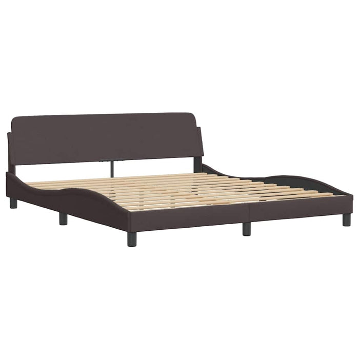 Cadru de pat cu LED fără saltea țesătură maro închis 180x200 cm - WALTI WALTI