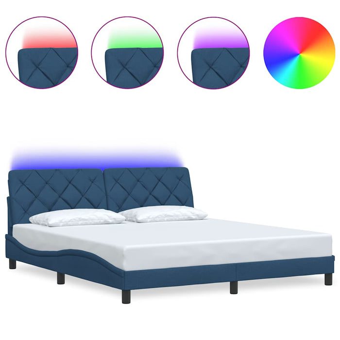 Cadru de pat cu LED fără saltea Albastru 180x200 cm Material - WALTI WALTI