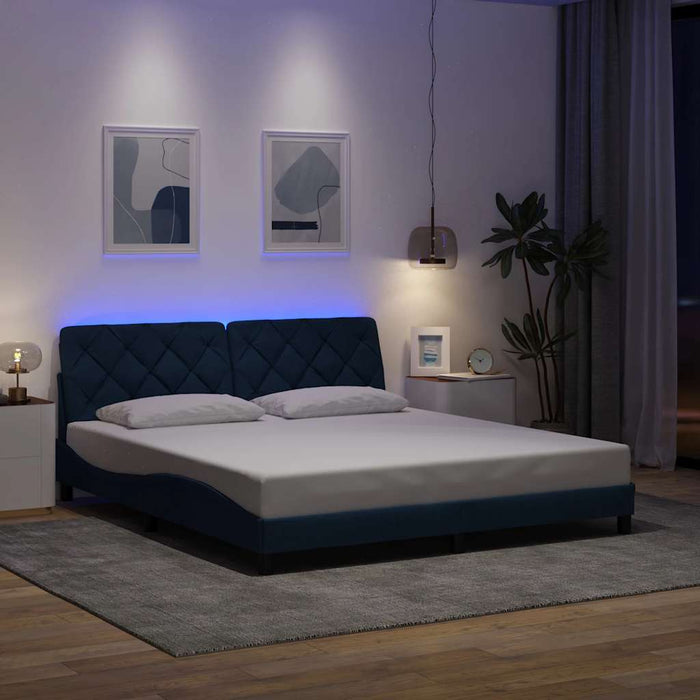 Cadru de pat cu LED fără saltea Albastru 180x200 cm Material - WALTI WALTI