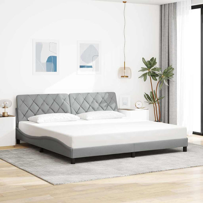 Cadru de pat cu LED fără saltea Gri deschis 200x200 cm Material WALTI