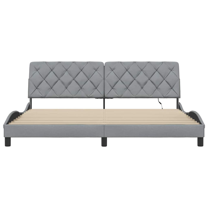 Cadru de pat cu LED fără saltea Gri deschis 200x200 cm Material WALTI