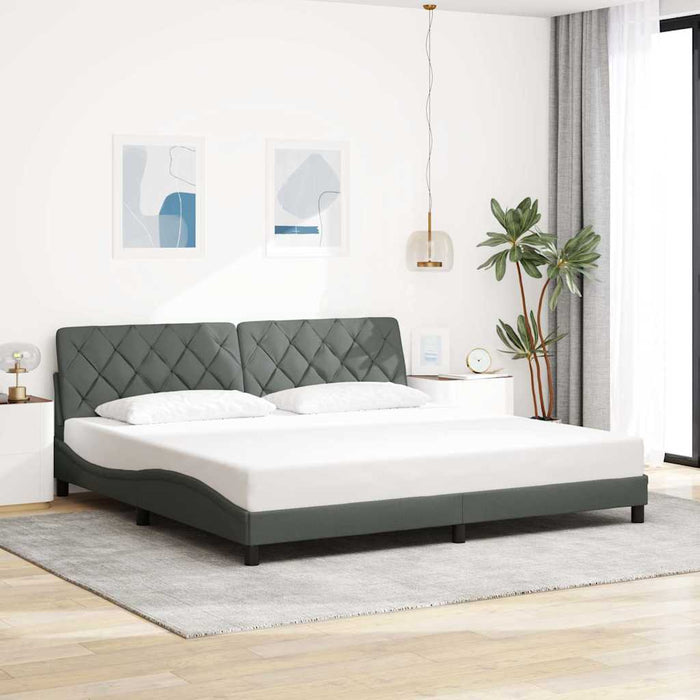Cadru de pat cu LED fără saltea Gri închis 200x200 cm Material - WALTI WALTI