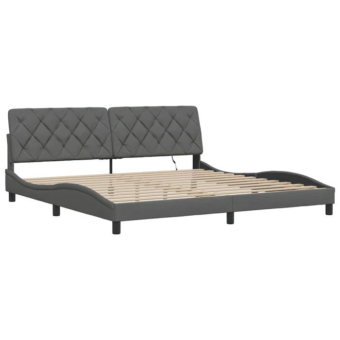 Cadru de pat cu LED fără saltea Gri închis 200x200 cm Material - WALTI WALTI