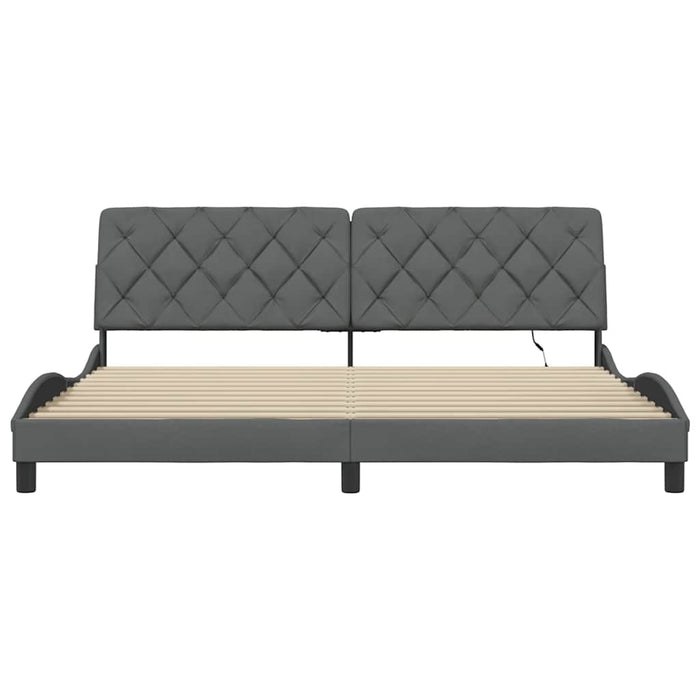 Cadru de pat cu LED fără saltea Gri închis 200x200 cm Material - WALTI WALTI