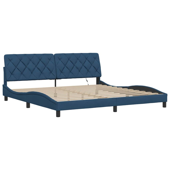 Cadru de pat cu LED fără saltea Albastru 200x200 cm Material - WALTI WALTI