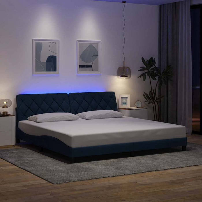 Cadru de pat cu LED fără saltea Albastru 200x200 cm Material - WALTI WALTI