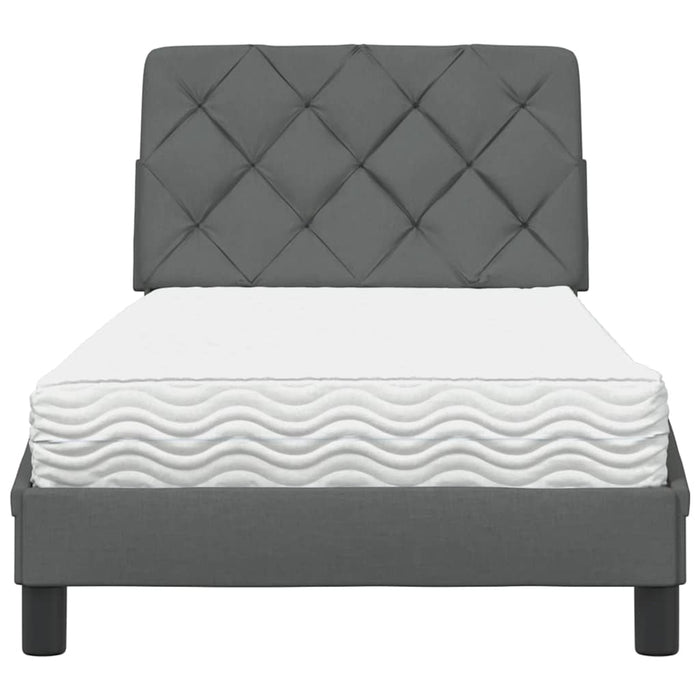 Pat cu saltea, gri închis, 80x200 cm, textil - WALTI WALTI