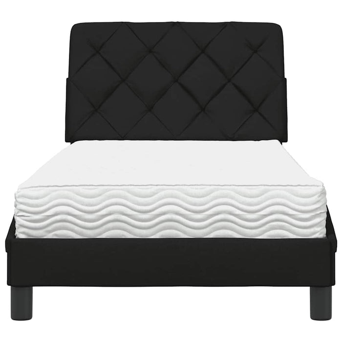 Pat cu saltea, negru, 80x200 cm, textil - WALTI WALTI