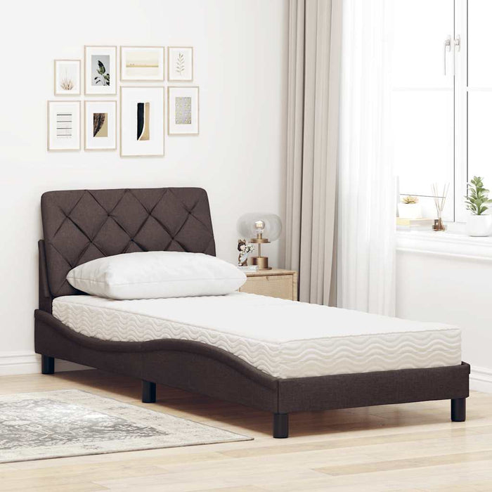 Pat cu saltea, maro închis, 80x200 cm, material textil - WALTI WALTI