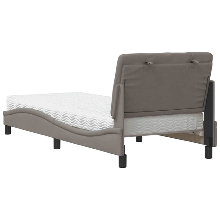 Pat cu saltea, gri taupe, 80x200 cm, textil - WALTI WALTI