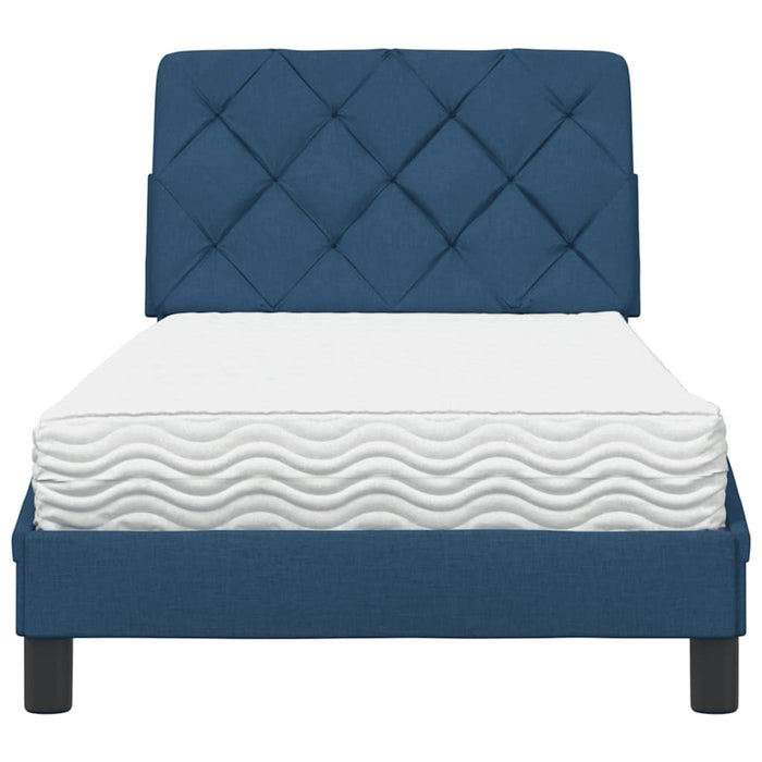 Pat cu saltea, albastru, 80x200 cm, textil - WALTI WALTI