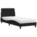 Pat cu saltea, negru, 90x190 cm, textil - WALTI WALTI
