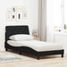 Pat cu saltea, negru, 90x190 cm, textil - WALTI WALTI