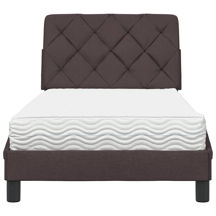Pat cu saltea, maro închis, 90x190 cm, textil - WALTI WALTI