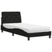 Pat cu saltea, negru, 90x200 cm, textil - WALTI WALTI