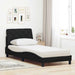 Pat cu saltea, negru, 90x200 cm, textil - WALTI WALTI