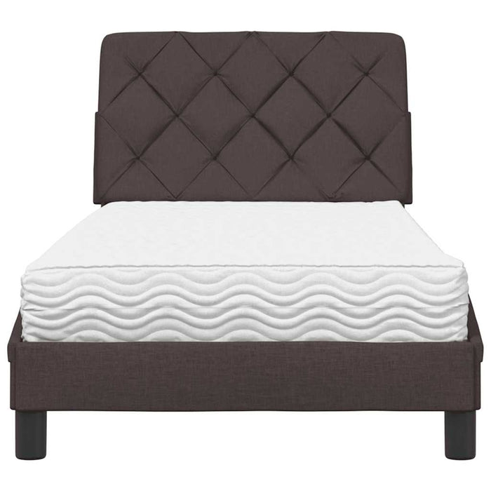 Pat cu saltea, maro închis, 90x200 cm, textil - WALTI WALTI