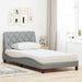 Pat cu saltea, gri deschis, 100x200 cm, textil - WALTI WALTI