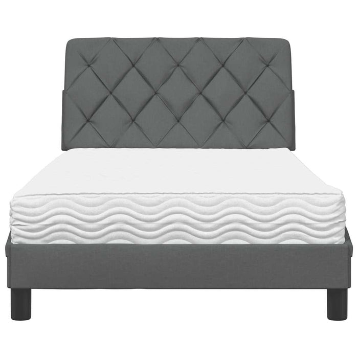 Pat cu saltea, gri închis, 100x200 cm, textil - WALTI WALTI