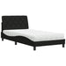 Pat cu saltea, negru, 100x200 cm, textil - WALTI WALTI