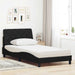 Pat cu saltea, negru, 100x200 cm, textil - WALTI WALTI