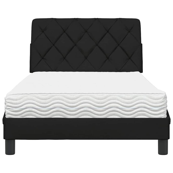 Pat cu saltea, negru, 100x200 cm, textil - WALTI WALTI