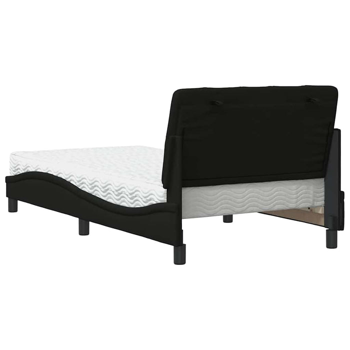 Pat cu saltea, negru, 100x200 cm, textil - WALTI WALTI